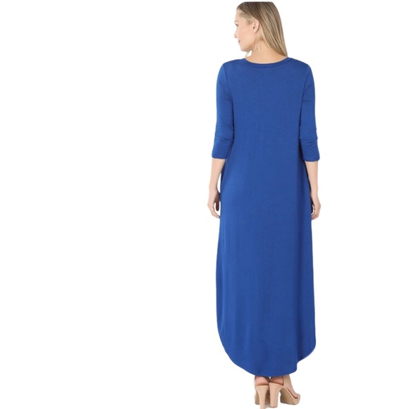 Brilliant sapphire boho blue slip maxi dress - Picture 3 of 4